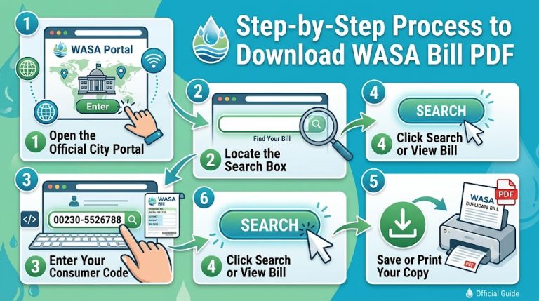 step-by-step process to download wasa bill PDF
